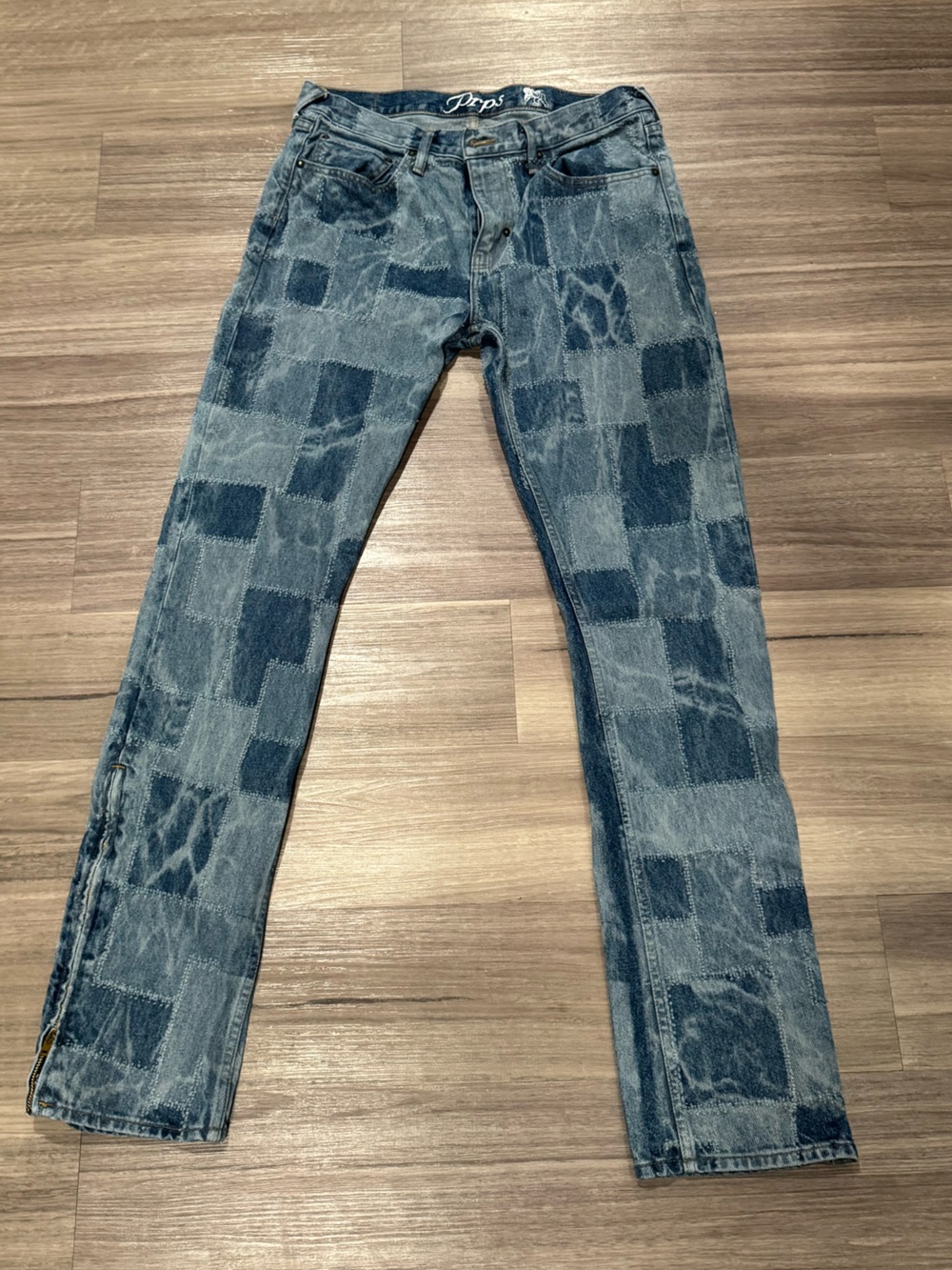 PRPS Light Blue Patchwork Denim Jeans